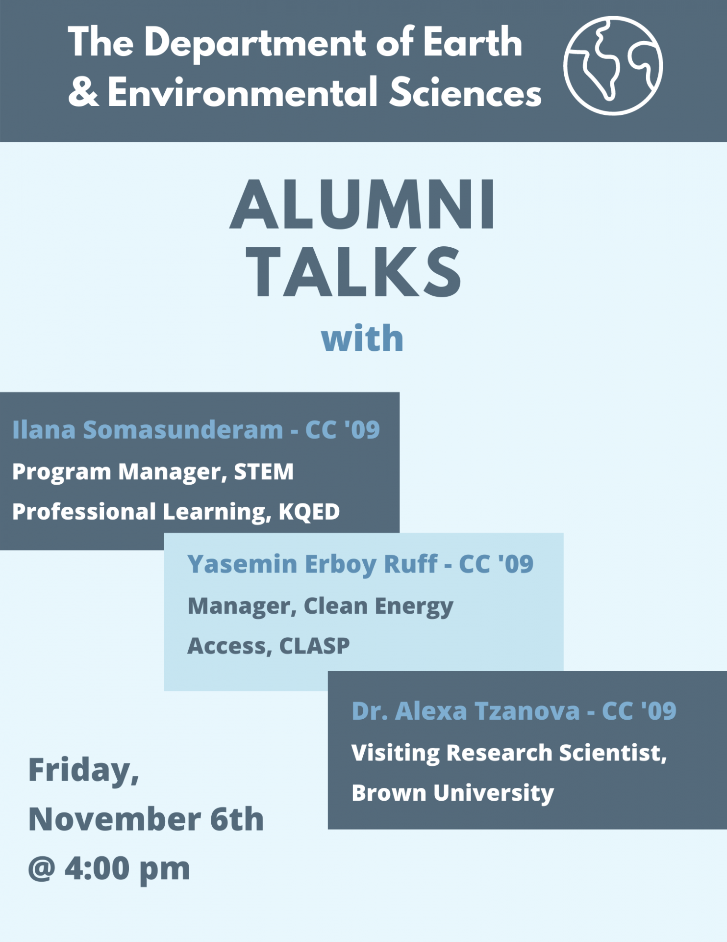 Alumni Talks on Nov 6