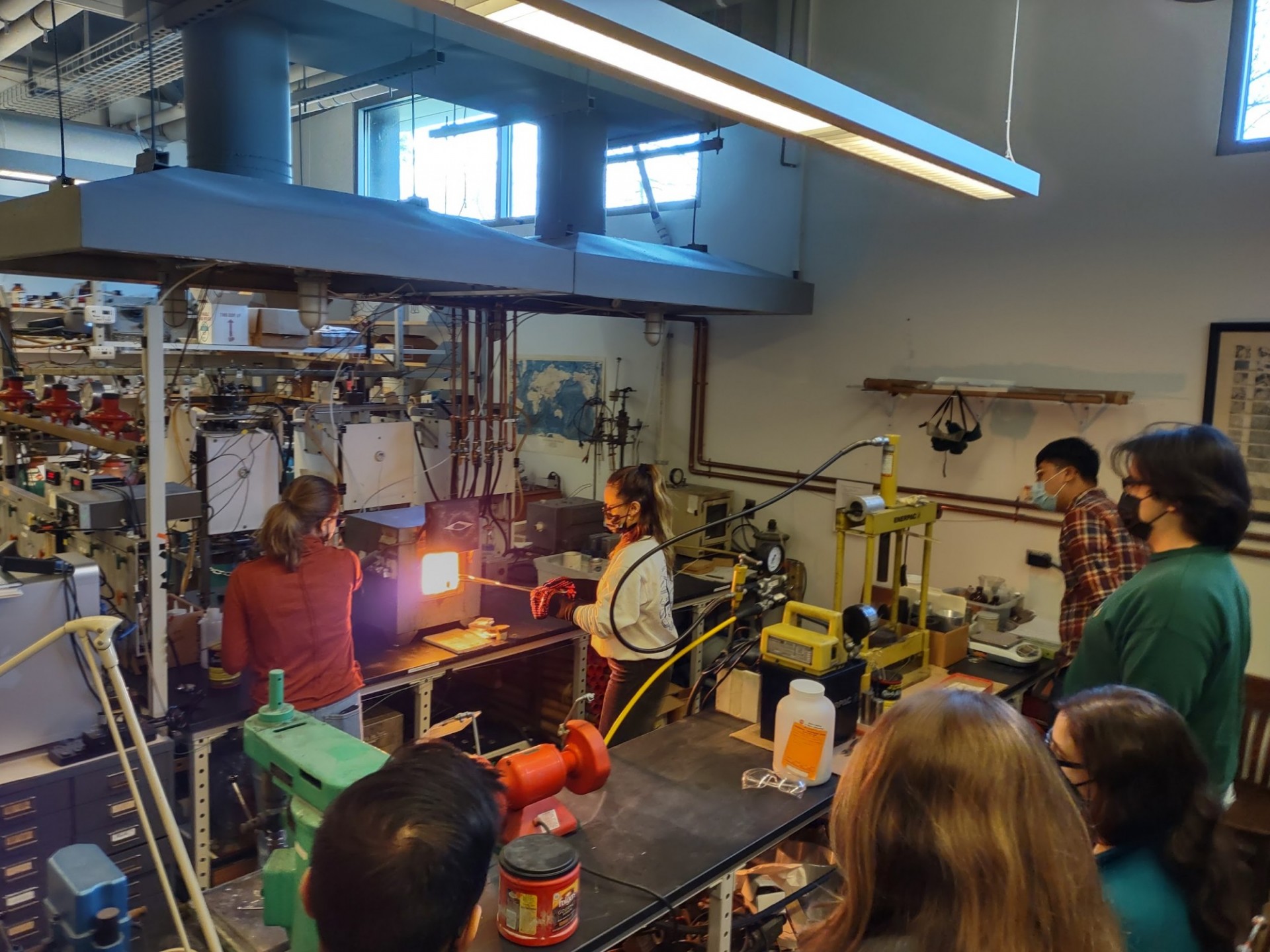 Students working in lab