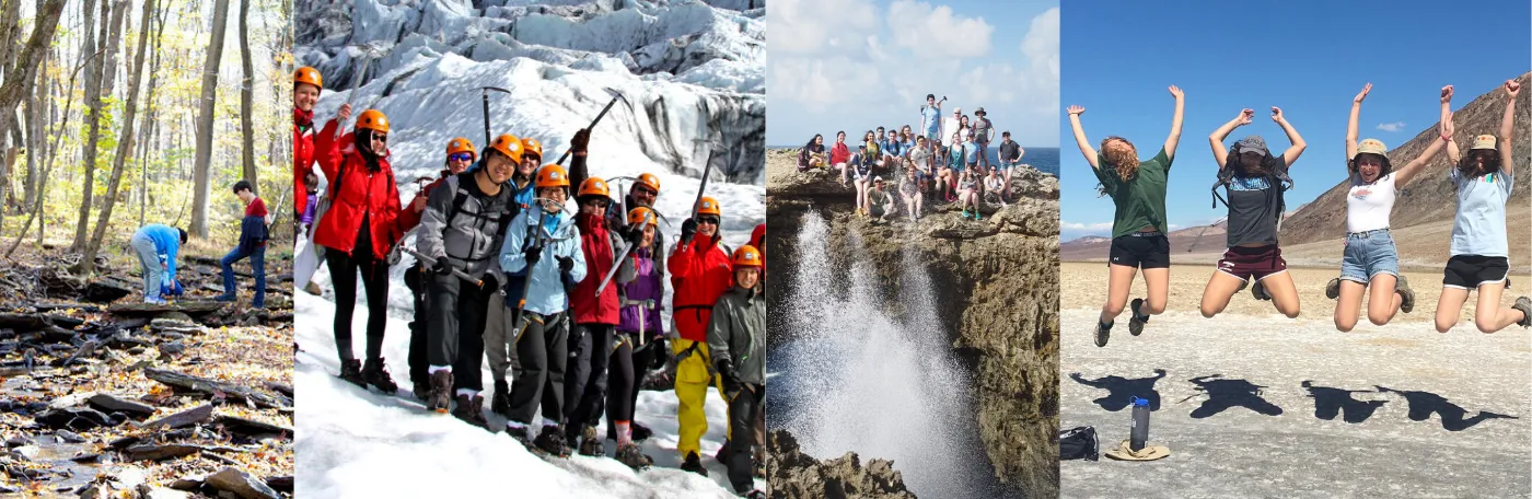 Photo collage of various DEES field trips