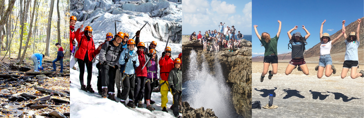 Photo collage of various DEES field trips