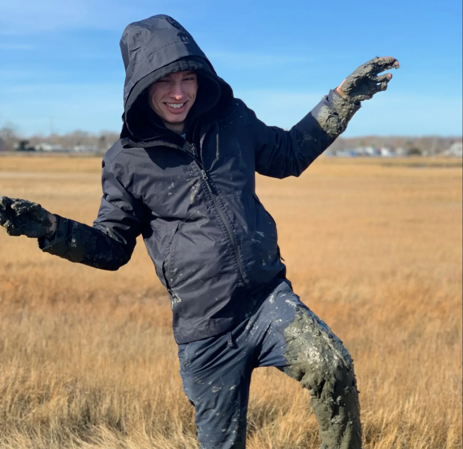 Student in marsh. 